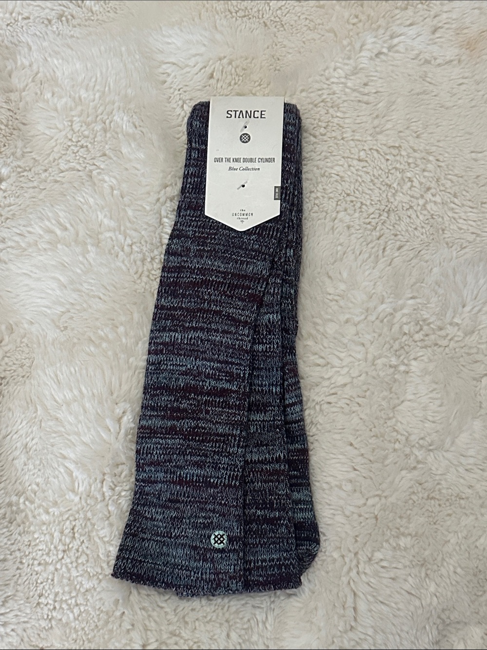 Stance Marled Crew Socks - Blue and Gray Mix